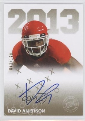 2013 Press Pass Signings Gold 43/199 David Amerson #PPS-DA Rookie Auto RC 0b2