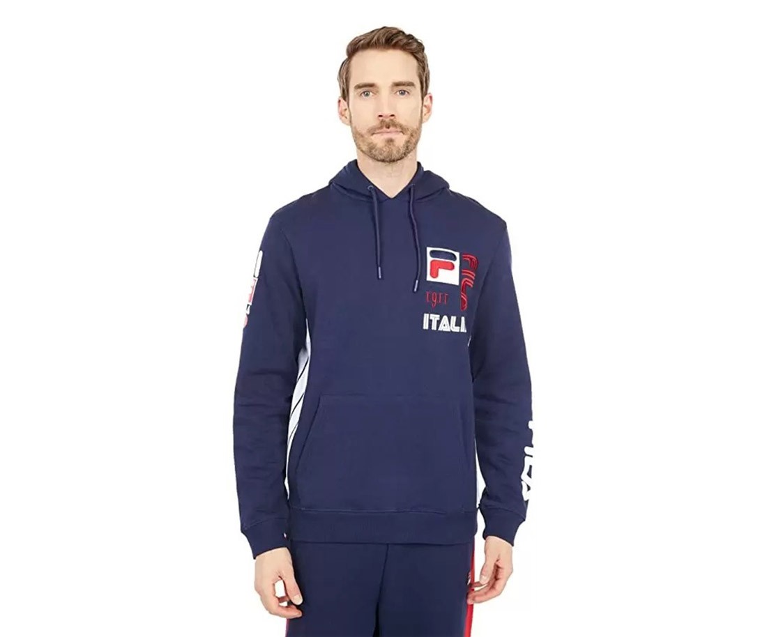 Fila Anderson Italia Felpa con Cappuccio Uomo Active Taglia XXL Colore: Blu Bianco Rosso
