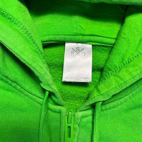 Vintage Sir Benni Miles Green Zip Hoodie L Pullover weiß grün Kapuzenpullover - Bild 5 von 5