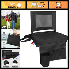 Portable Stadium Bleacher Seats with Back Support  Cushion, Folding Chair, Blac