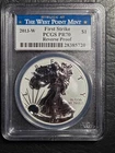 RARE 2013 W $1.00 American Eagle Silver Dollar PCGS Graded PR 70 Reverse Proof