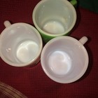 3 DIF ANCHOR HOCKING MILK GLASS STACKABLE COFFEE MUG RED GINGAM.. BUTTERFLY 1 GR — photo 7