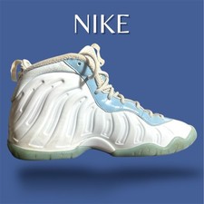 Nike Little Posite One White Blue Kids Shoes Size 6.5C DM1090-400 Foamposite