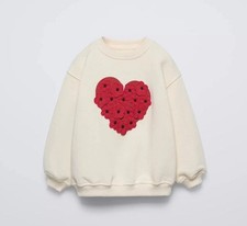 Zara Kids Floral Heart Sweater Size 6