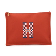HERMES Flat Pouch H Natte Size GM Wool 100% tomet H103643M 02