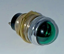 Dialco 75W 125V Indicator Light ~ Green Dome ~ No Bulb