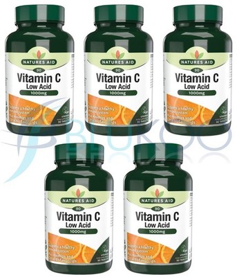 Natures Aid Vit C 1000mg säurearm - 90 Tabletten (5er Pack)