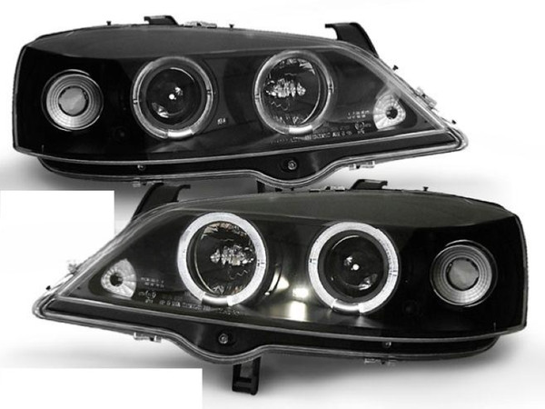 Scheinwerfer Paar Opel Astra G 97-04 Angel Eyes Schwarz-image