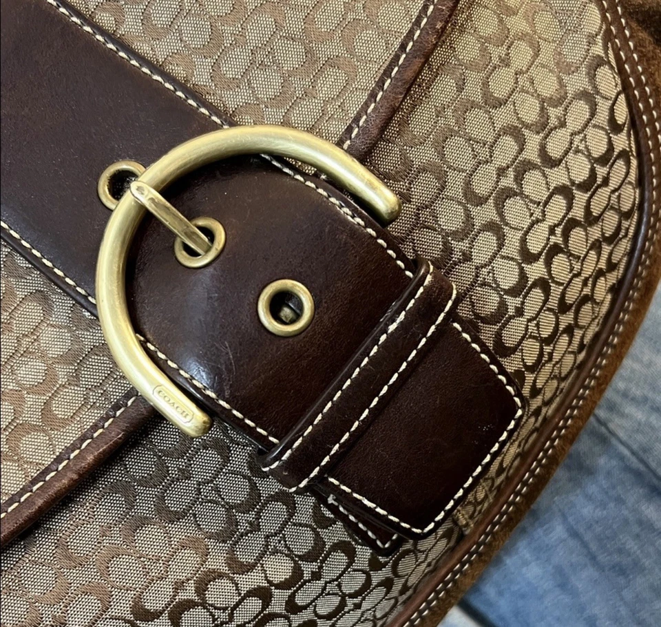 Bolso de Hombro Coach Y2K SoHo Signature C Tostado y Marrón Lona, Cuero y Gamuza Foto 4 de 4