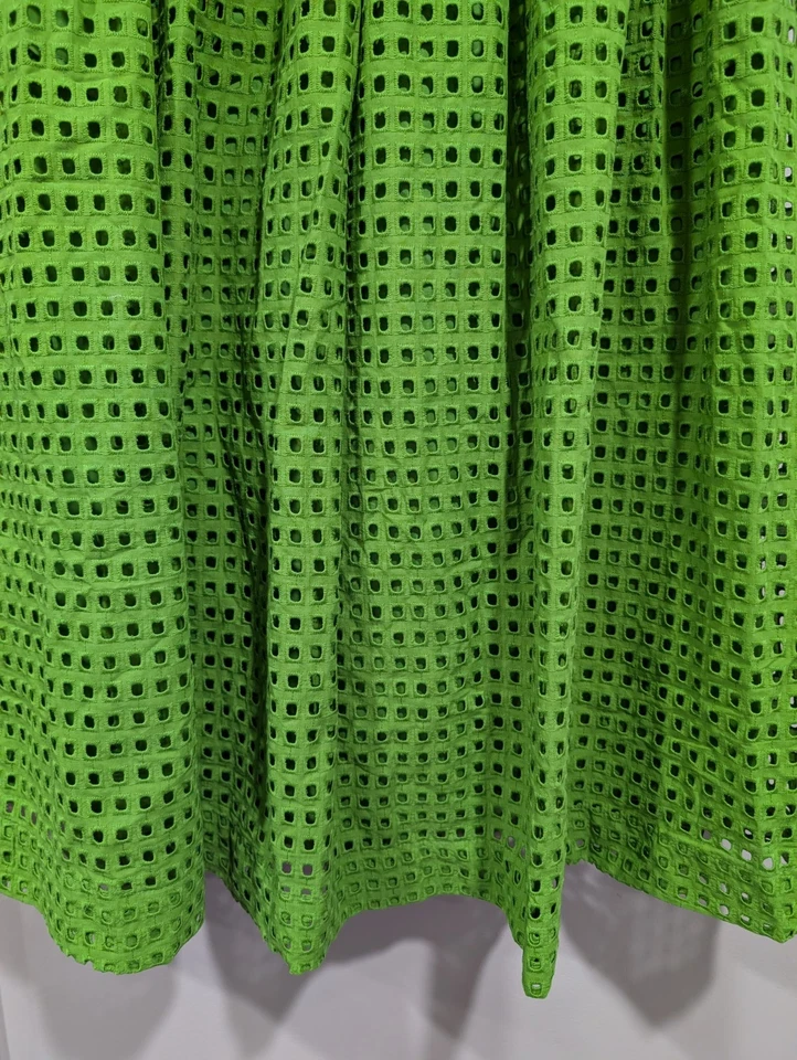 Kate Spade New York X Target Green Eyelet Volume Midi Skirt Side Pockets Size M - Image 4 of 4