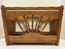 Vintage/Pre-Owned Wood/Wooden Magazine/Newspaper Rack w/Spindles 16" L x 11" H