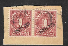 Puerto Rico, 1c postage dues, pair, same 36� angle, light cancel, centerline #J1