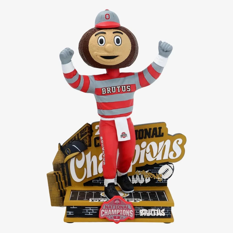 Brutus Ohio State Buckeyes 2024 Campeones Nacionales de Fútbol Graffiti Bobblehead Foto 2 de 3