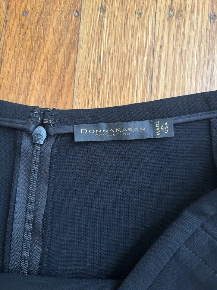 复古 90 年代 DONNA KARAN 系列黑色弹力羊毛 5 面板铅笔裙 US 4 — 第 3/4 张图片