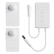 Wireless Motion Sensor Controller Kit-No Wiring Mini PIR Sensor Switch 12/24V...