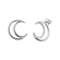 Ohrstecker GroßEr Mond 925 Sterling Silber Himmlisch Hypoallergen - Silverly