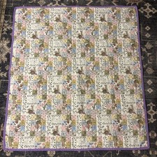 GARDEN BUNNY Patchwork Baby Girl Quilt Blanket Handmade 40  X 44  