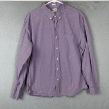 J Crew Shirt Mens XL Red Blue Check Tailored Fit Long Sleeve Button Up Cotton