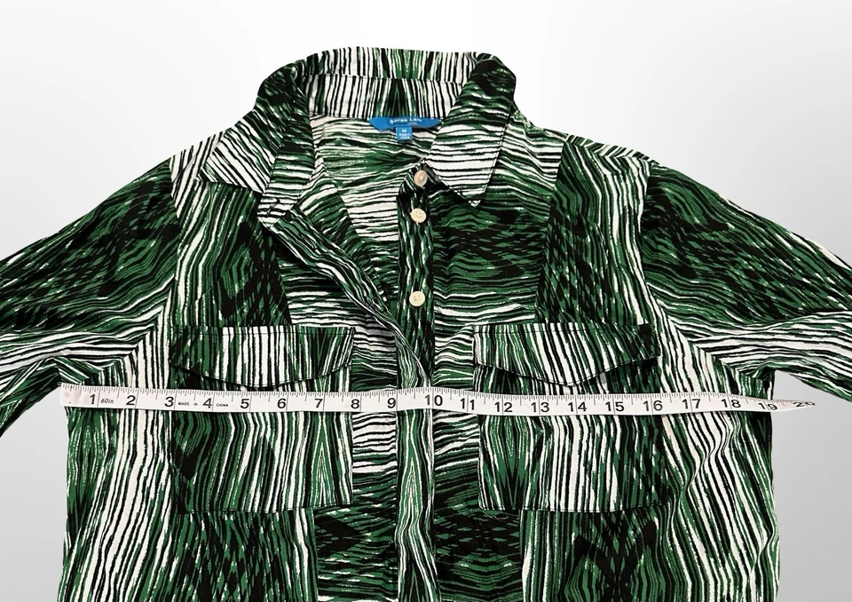 Vestido Derek Lam for Designation Mujer Mediano Verde Blanco Grano Madera Camisa Algodón Foto 4 de 4