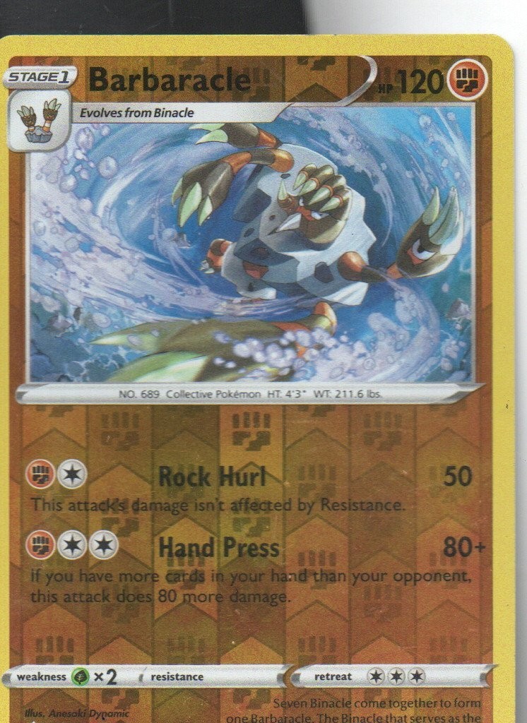 Barbaracle Reverse Holo - 104/192- Rebel Clash  Pokemon