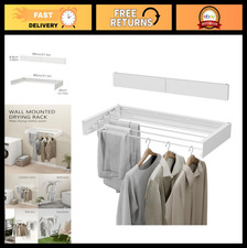 Collapsible Wall Mounted Clothes Drying Rack, Retractable 31.5" Wide, 60 lb Capa