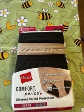 Hanes Women's Comfort, Period. Super Absorbent Brief 3-Pack DM3 Size 9/2XL