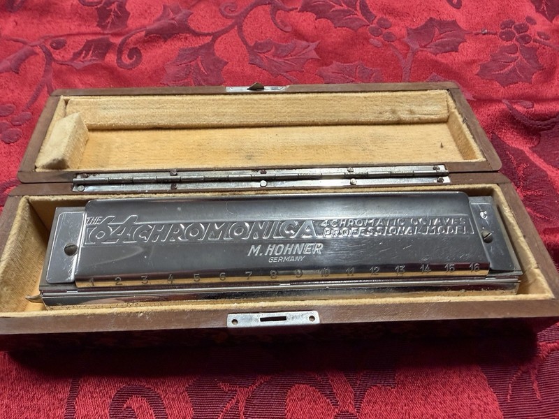 Vintage 1950s M. Hohner Chromonica 270 – 16 Hole – Fabriqué en Allemagne & Case