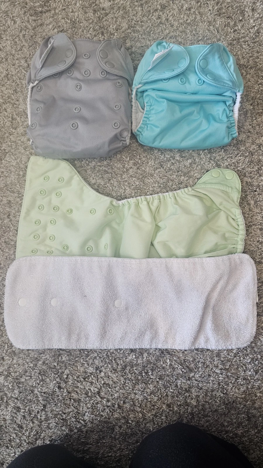 Lot of 3 Bumgenius Pocket Diapers w/ 3 Microfiber Inserts RANDOM COLOR