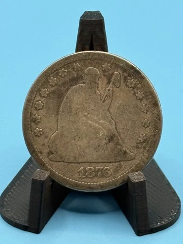 1876 25c Seated Liberty Quarter Collectible United States Coin 90% Silver
