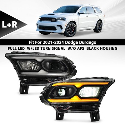 Full LED Headlight For 2021-2025 Dodge Durango w/o Auto Level Left+Right Pair