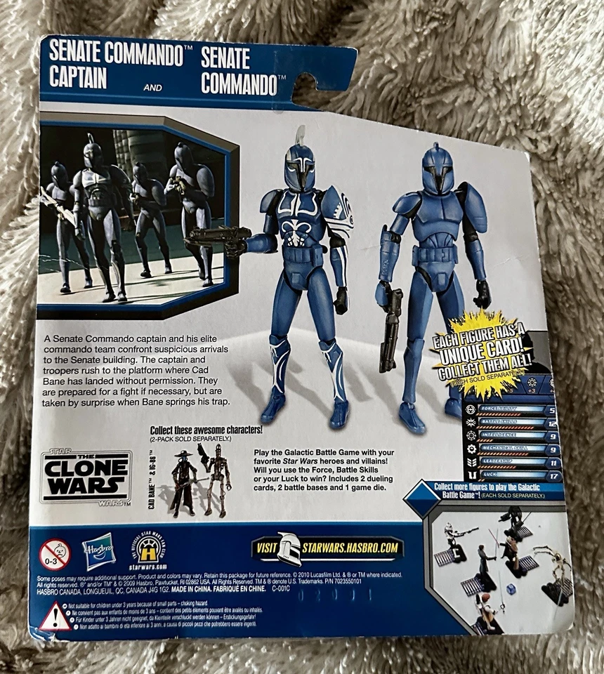 Star Wars Clone Wars Comando del Senado y Capitán Objetivo Exclusivo 2009 Raro Difícil de Encontrar Foto 2 de 4