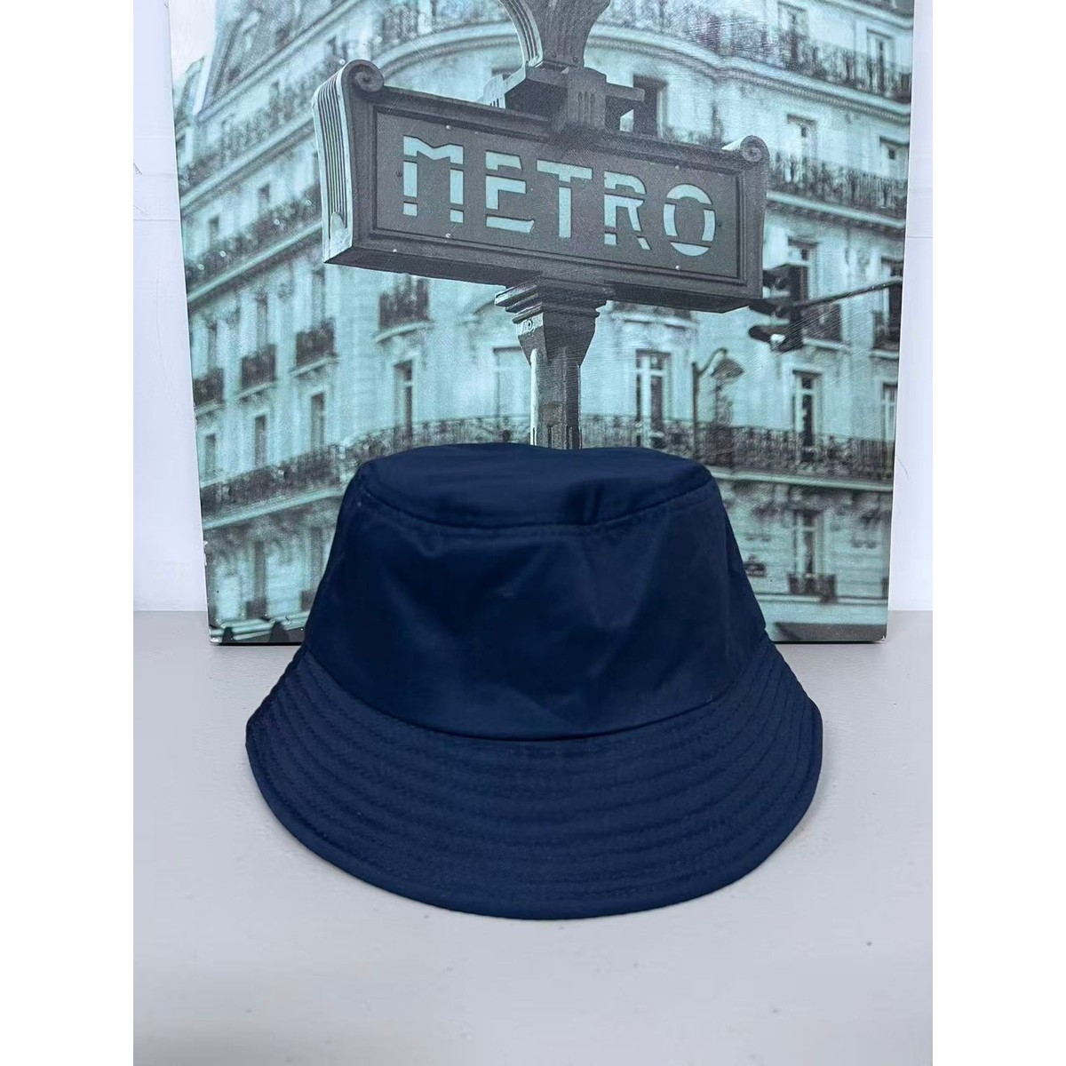 Kangol Bucket Hat Cotton Washed Flat-topped Hat Navy Blue | eBay