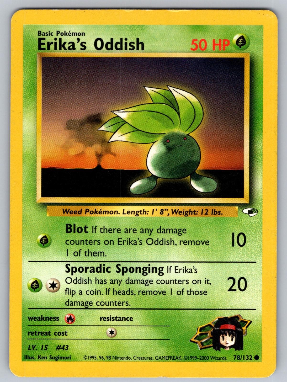 Erika's Oddish 78/132 Gym Heroes Unlimited NM