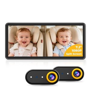 LUCKVIEW BM5PRO 7.2" Dual Camera Baby Monitor, 1080P HD Display for 2 Yellow