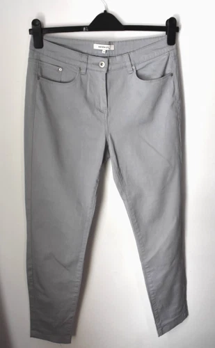 Light Grey Slim Skinny Jeans Size 38 10 12 Sandwich Mid Rise Stretch Cotton