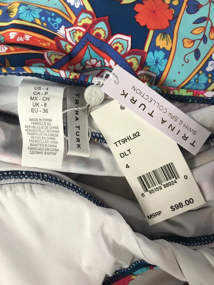 Nuevo con etiquetas Camiseta Tankini Trina Turk Marroquí Paisley Talla 4 Precio de venta sugerido por el fabricante 98 USD Foto 4 de 4