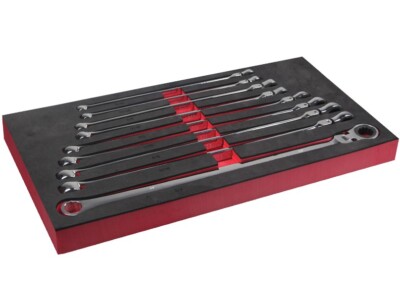 9 Pc. SAE Ratcheting Flexible Head Extra Long Wrench Set