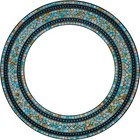 Zorigs - Handcrafted Turquoise and Brown Mosaic Mirror, 24" Round Wall Mirror