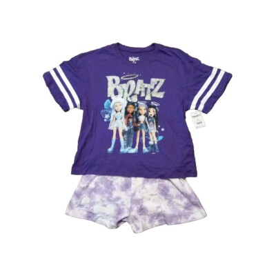 Bratz Womens Graphic Tee and Shorts Lounge Set, 2-Piece X-Small (0/2)