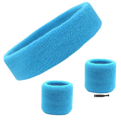 Kenz Laurenz Headband Wristbands Set Includes 1 Head Band and 2 Wrist Sweatbands - Picture 11 of 59