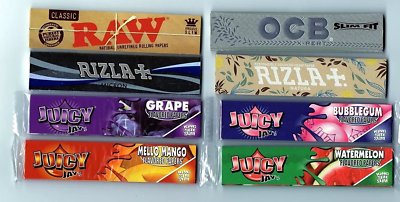 1 Raw Classic + 1 Rizla Micron + 1 Rizla Natura + 1 OCB Xpert + 4 Juicy Jay's UK