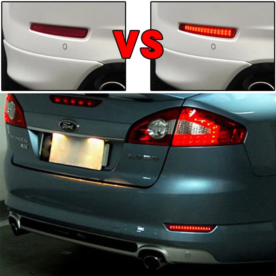 LED Rear Bumper Reflector Fog Brake Turn Indicator Lights For Ford Fusion 07-10 - Image 2 of 4