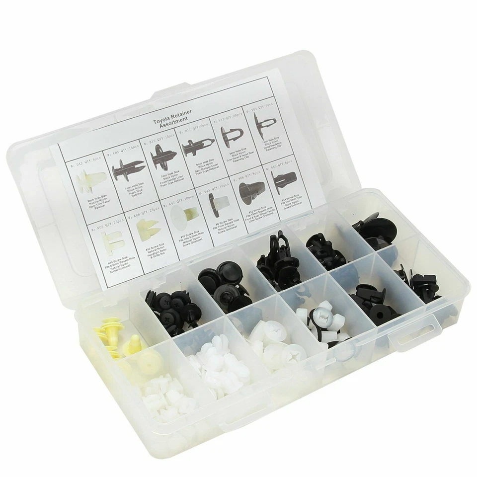 146 Pcs Auto Body Fender Bumper Rivet Retainer Fastener Clip Kits Fit For Toyota Foto 4 de 4