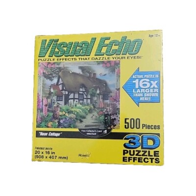 Visual Echo 3D Effects Jigsaw Puzzle ''Rose Cottage'' 500 pieces 20'' x16'' NEW*