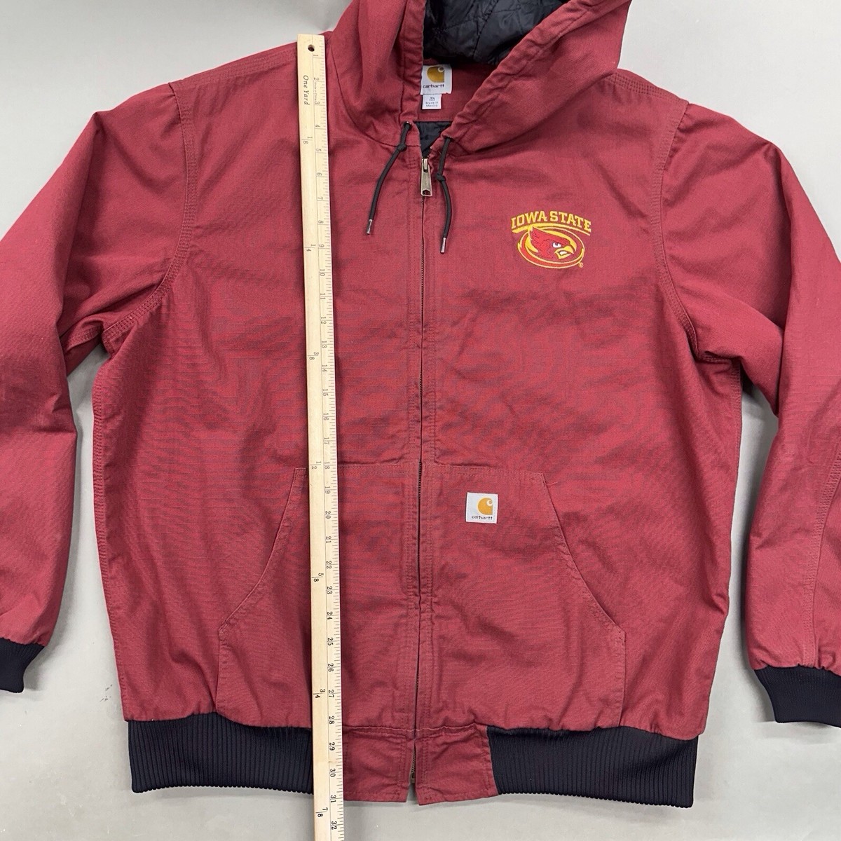 Carhartt Men’s XL Tall Red Iowa State Cyclones Duck Canvas Lined Hooded Coat - Main Image