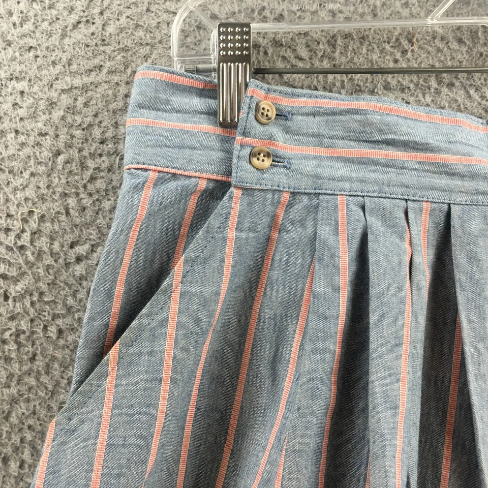 Orvis Chino Shorts Womens 16 (actual 31x10.5) Blue Striped Cotton High Rise - Image 3 of 4