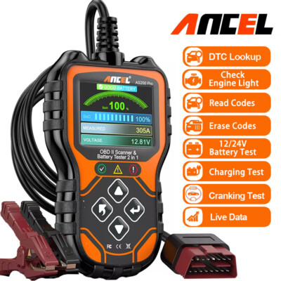 ANCEL AS200 Pro Car Battery Checker OBD2 Scanner Engine Light Diagnostics Code R