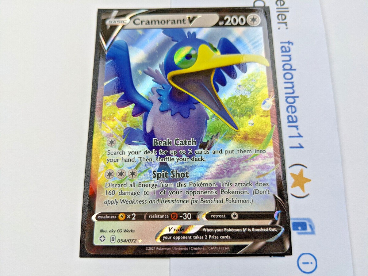 Cramorant V ULTRA RARE card 54/72 Sword & Shield Shining Fates 2021 Pokemon  TCG