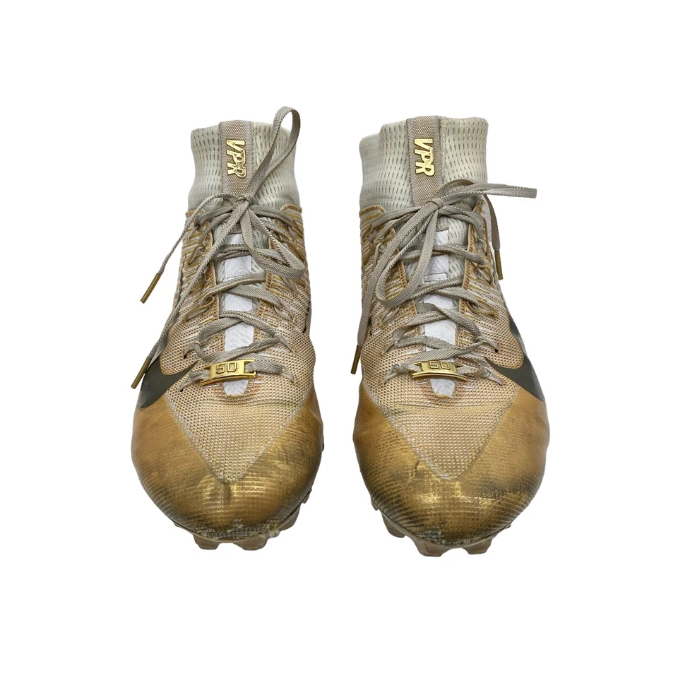 Nike Sz 12 Vapor Untouchable 2 LE Super Bowl Edition 50 White/Gold 822293-107 - Image 2 of 4
