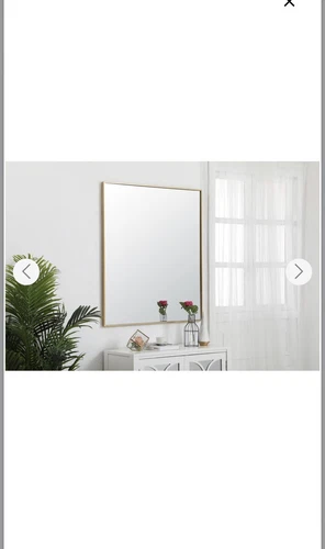 Elegant Decor MR43640BR Eternity 40" x 36" Contemporary Metal Frame Mirror-Brass - Picture 3 of 4